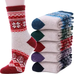 ANTSANG Merino Wool Socks for Women Hiking Thermal Warm Thick Winter Boot Crew Cozy Cabin Work Soft Ladies Socks 5 Pairs