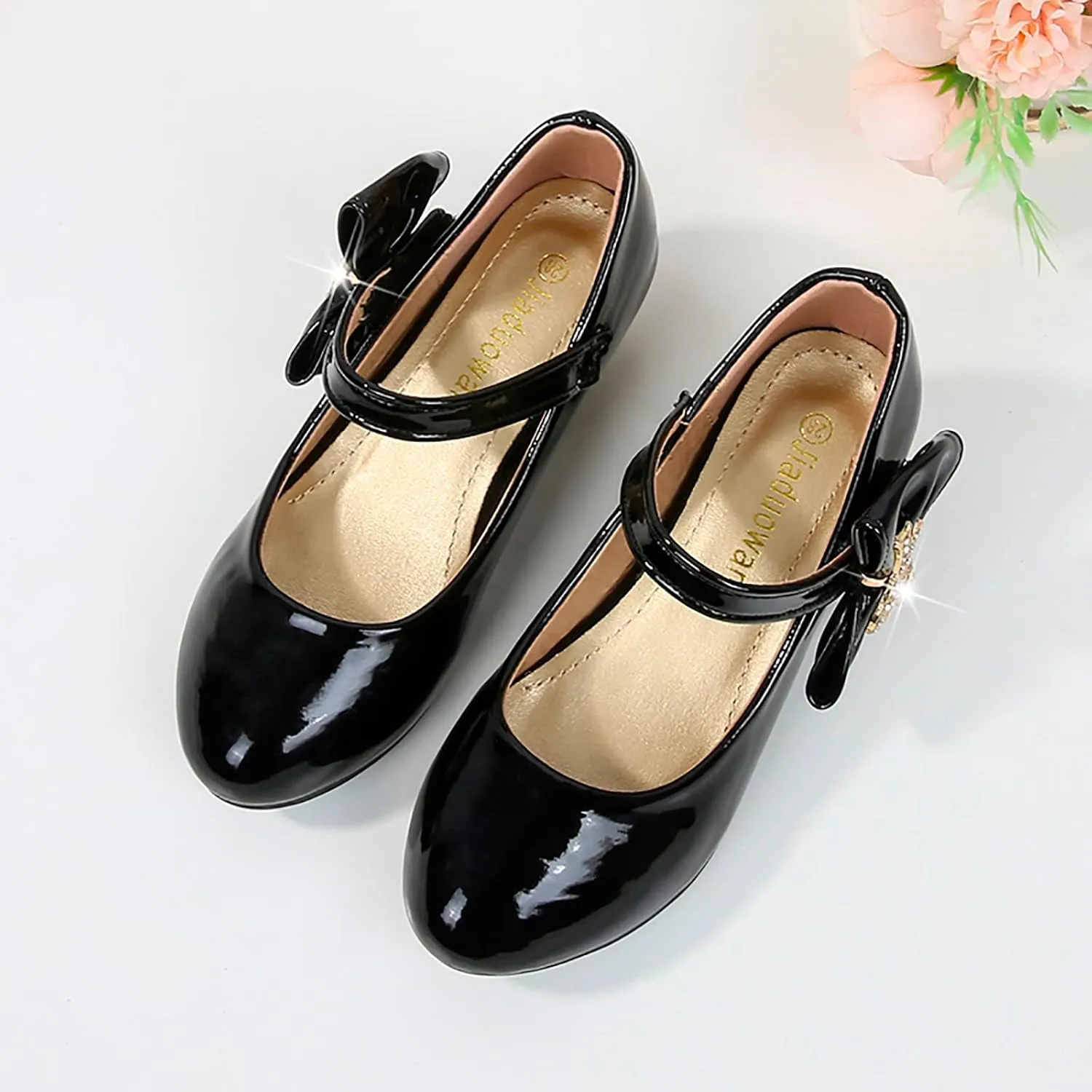 Girls High Heeled Shoes Children Leather Shoes Princess Dress Shoes Primary School Students Sandals for Girls Size 4