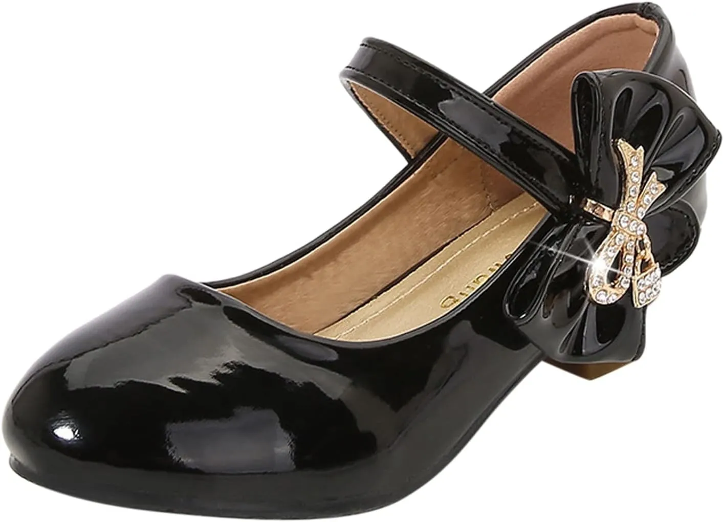 Girls High Heeled Shoes Children Leather Shoes Princess Dress Shoes Primary School Students Sandals for Girls Size 4
