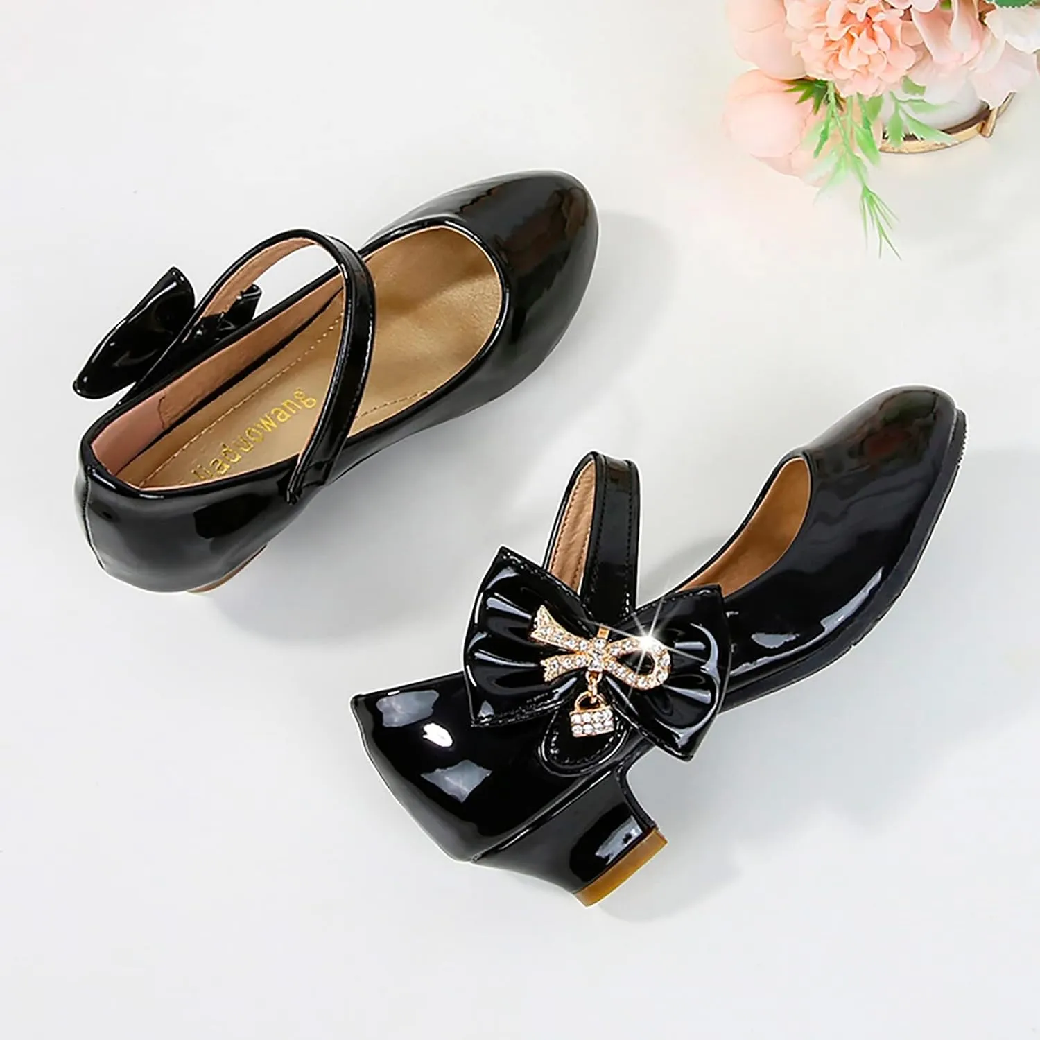 Girls High Heeled Shoes Children Leather Shoes Princess Dress Shoes Primary School Students Sandals for Girls Size 4