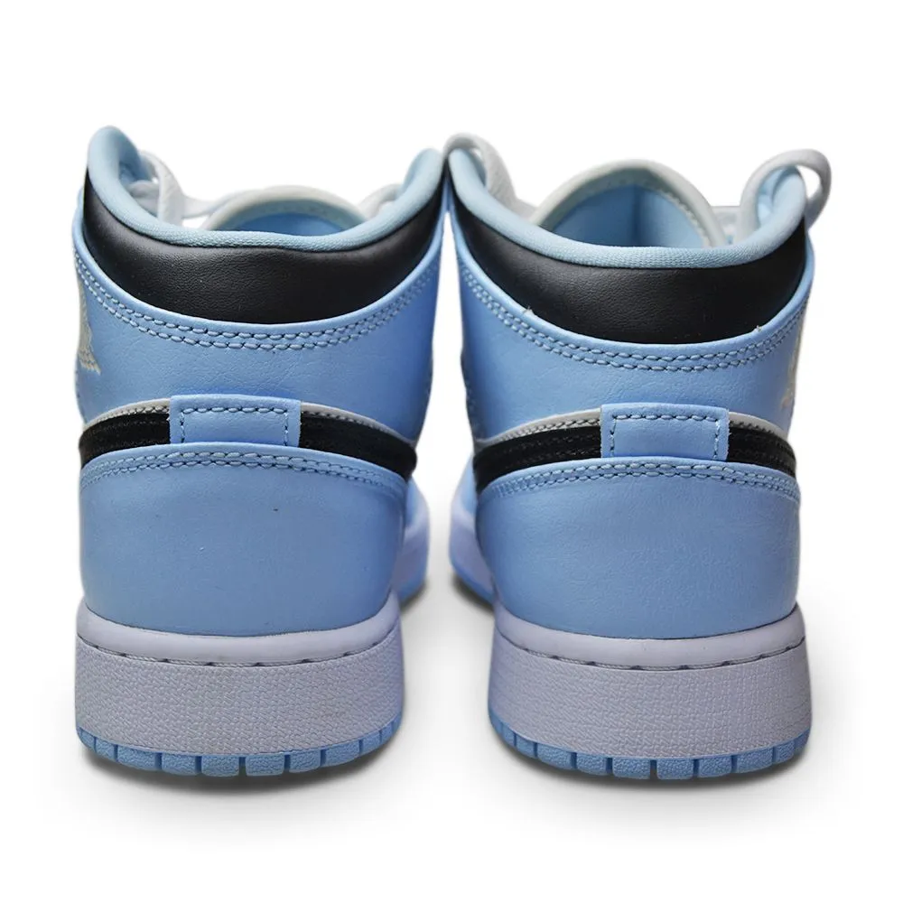 Juniors Nike Air Jordan 1 Mid (GS) - 555112 401 - Ice Blue Black Sail White