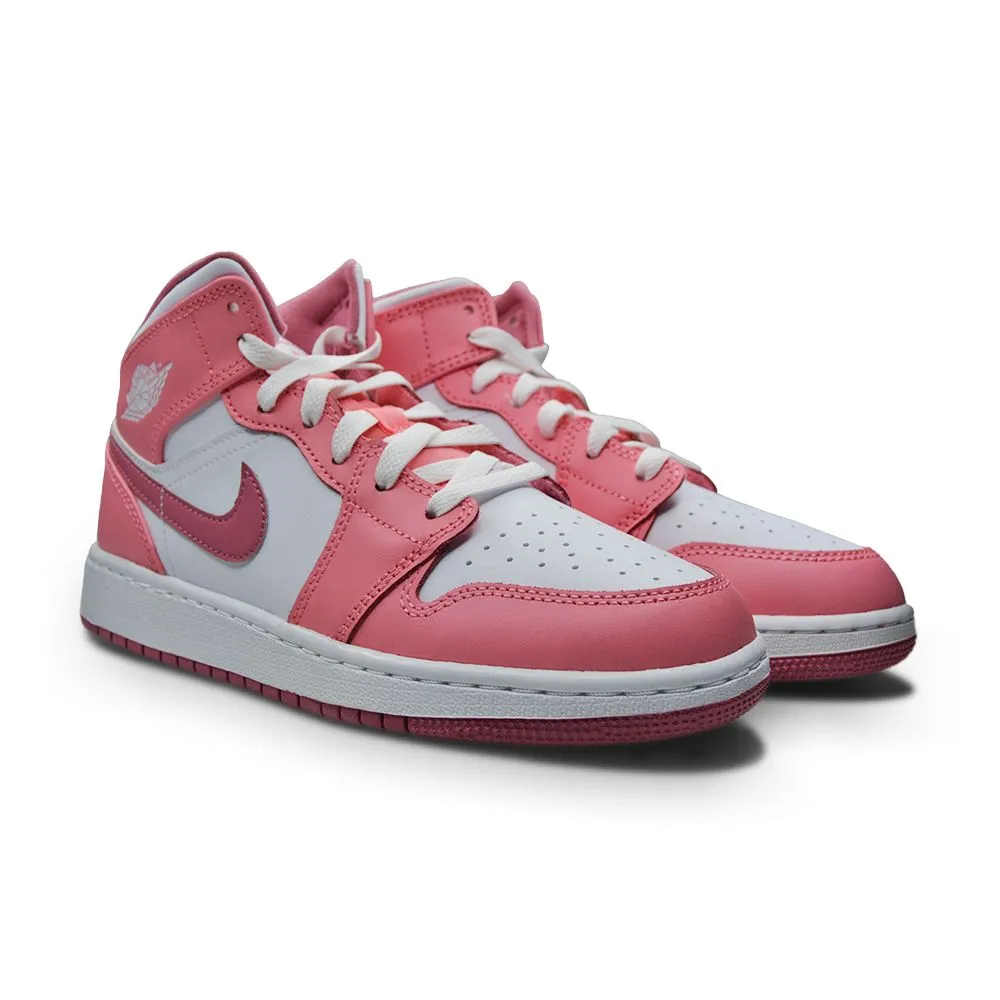 Juniors Nike Air Jordan 1 Mid (GS) - DQ8423 616 - Coral Chalk Desert Berry White