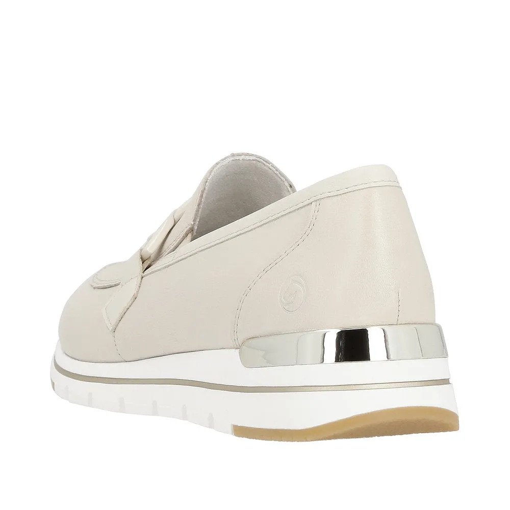 Ladies Remonte Slip On Shoes With Buckle Detail Cream R6711-60 sale
