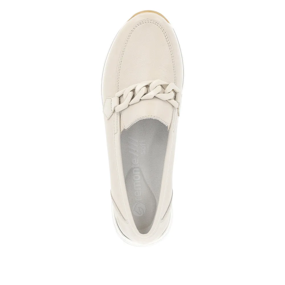Ladies Remonte Slip On Shoes With Buckle Detail Cream R6711-60 sale