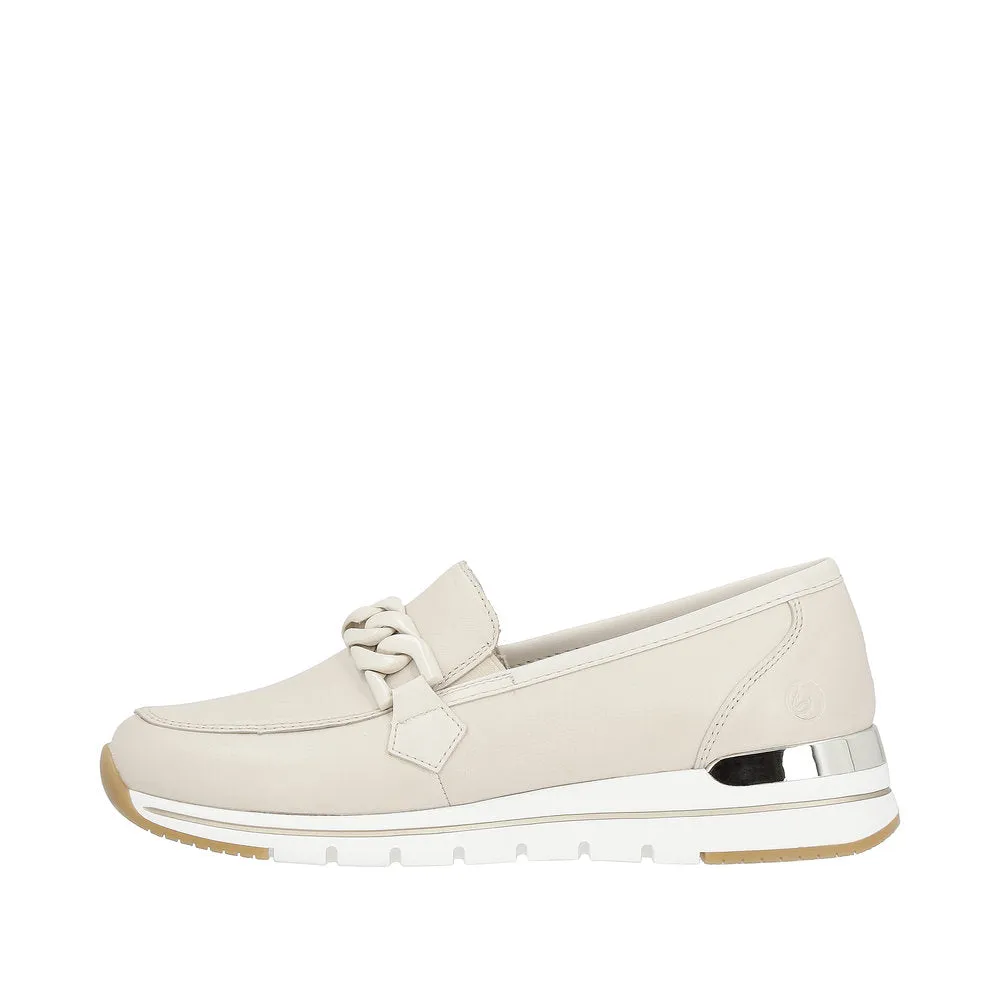 Ladies Remonte Slip On Shoes With Buckle Detail Cream R6711-60 sale