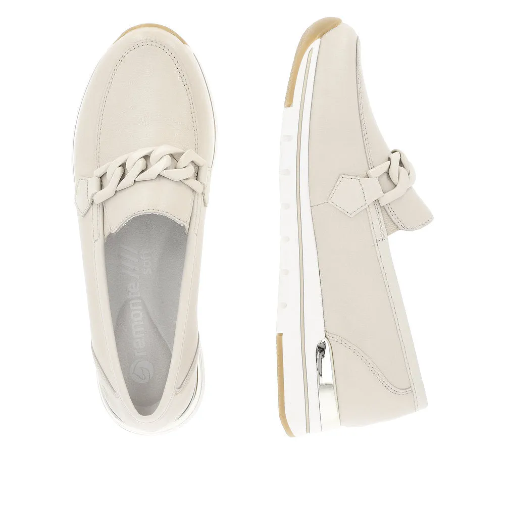 Ladies Remonte Slip On Shoes With Buckle Detail Cream R6711-60 sale
