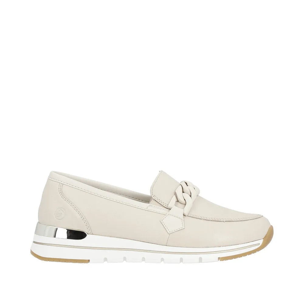 Ladies Remonte Slip On Shoes With Buckle Detail Cream R6711-60 sale