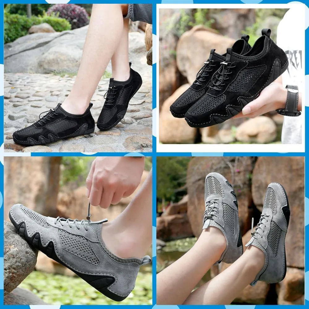 Men's Lightweight Casual Sneakers Non-Slip Breathable Mesh Walking Slip-On Casual Sneakers for Hiking, Walking, Driving & Everyday Wear