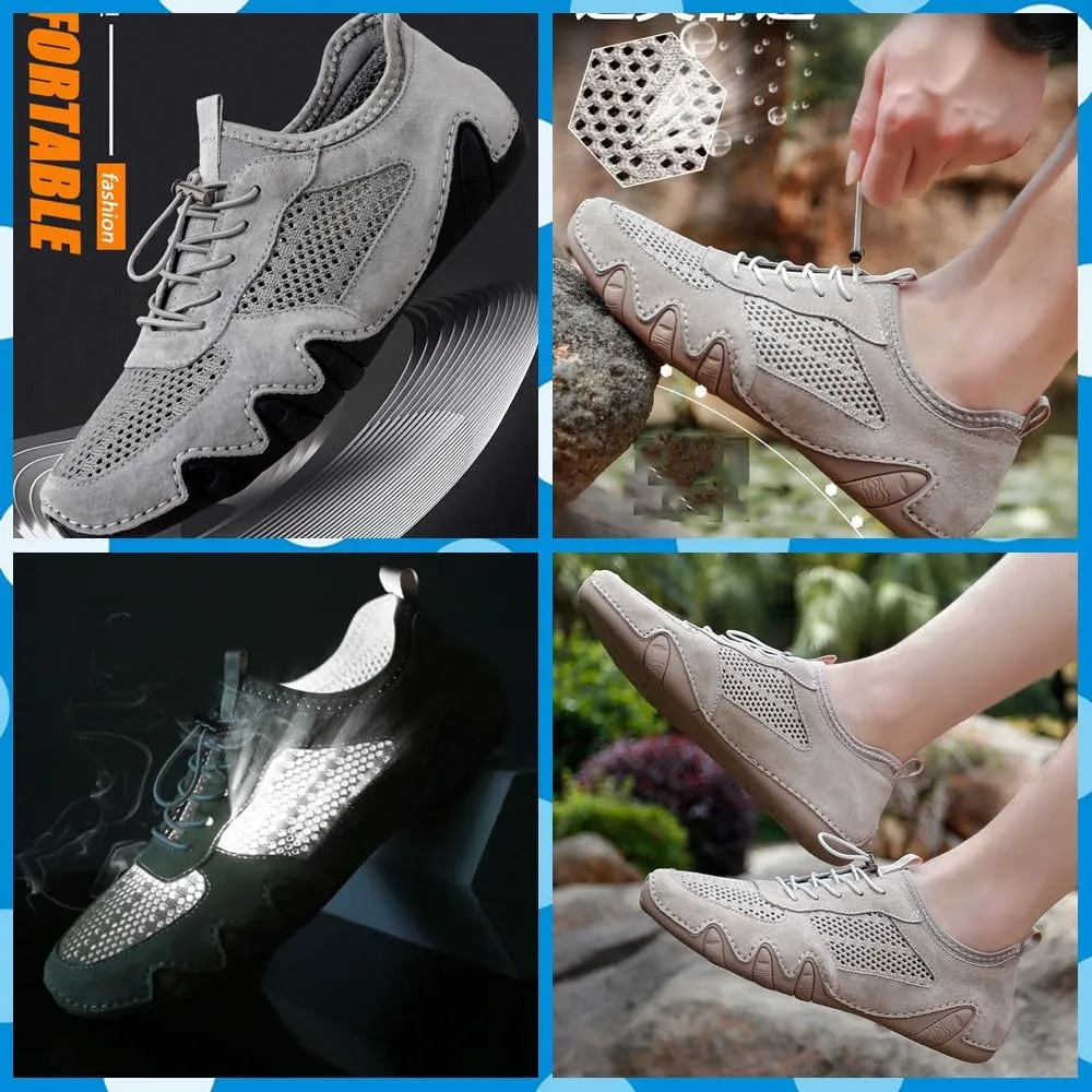 Men's Lightweight Casual Sneakers Non-Slip Breathable Mesh Walking Slip-On Casual Sneakers for Hiking, Walking, Driving & Everyday Wear