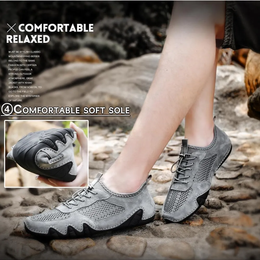 Men's Lightweight Casual Sneakers Non-Slip Breathable Mesh Walking Slip-On Casual Sneakers for Hiking, Walking, Driving & Everyday Wear