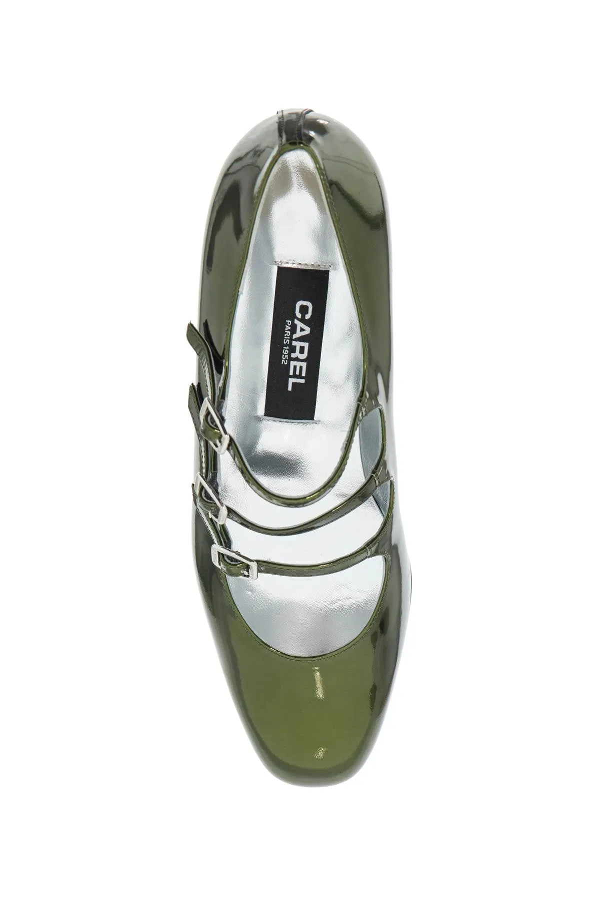 "metallic mary jane ari ARIANA 24 GREEN REFLEX PATENT