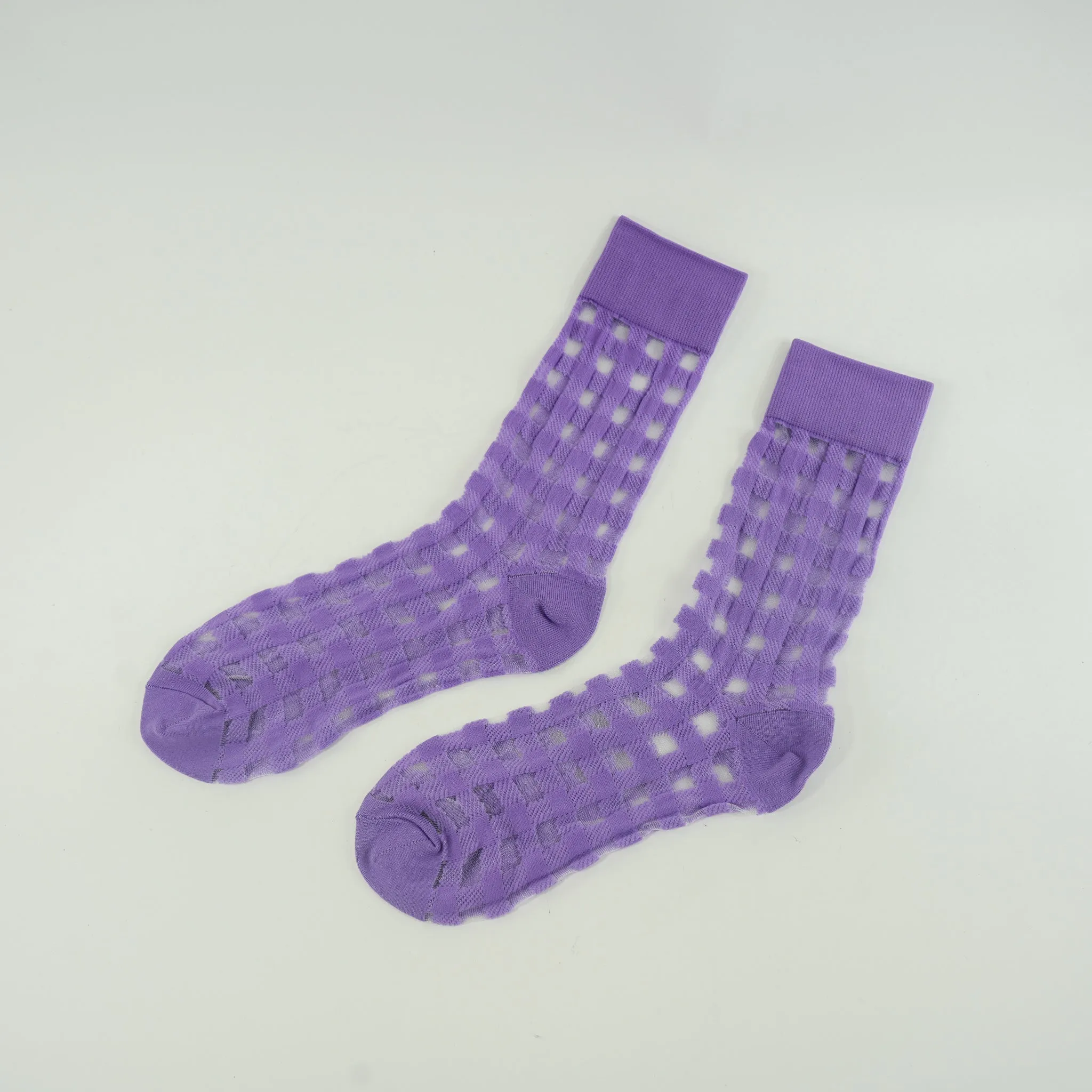 Sheer Grid Socks