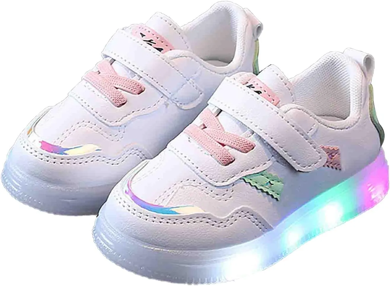 Toddler Baby Light Up Shoes Kids Casual Non Slip Walking Board Shoes Boys Girls LED Flashing Breathable Sneakers