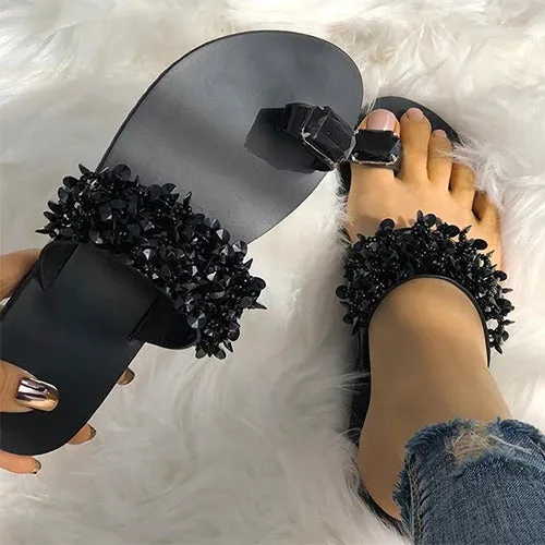 Women's Slipper Slides with Crystals