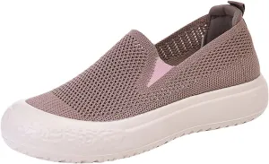 Women's Soft Orthopedic Shoes Breathable Woven Go Walking Slip On Foam Shoes Arch Support Casual Shoes for Youth Girls