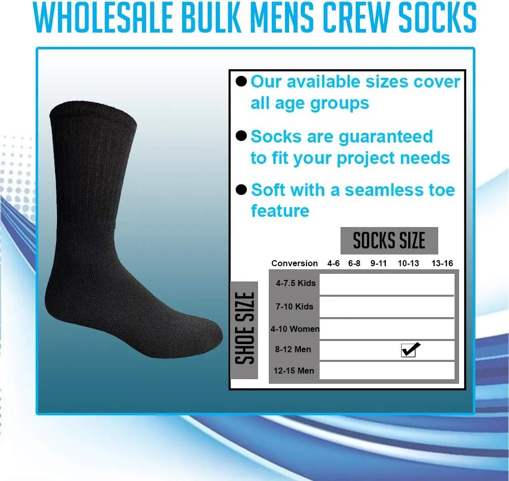 Yacht & Smith Mens Wholesale Bulk Cotton Socks, Athletic Sport Socks Shoe Size 10-13
