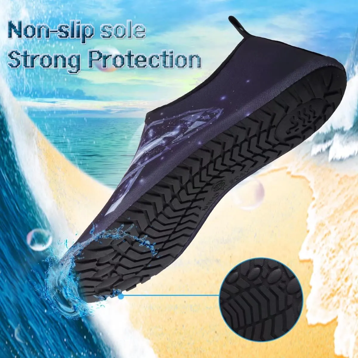 YALOX Water Shoes Women's Men's Outdoor Beach Swimming Aqua Socks Quick-Dry Barefoot Shoes Surfing Yoga Pool Exercise